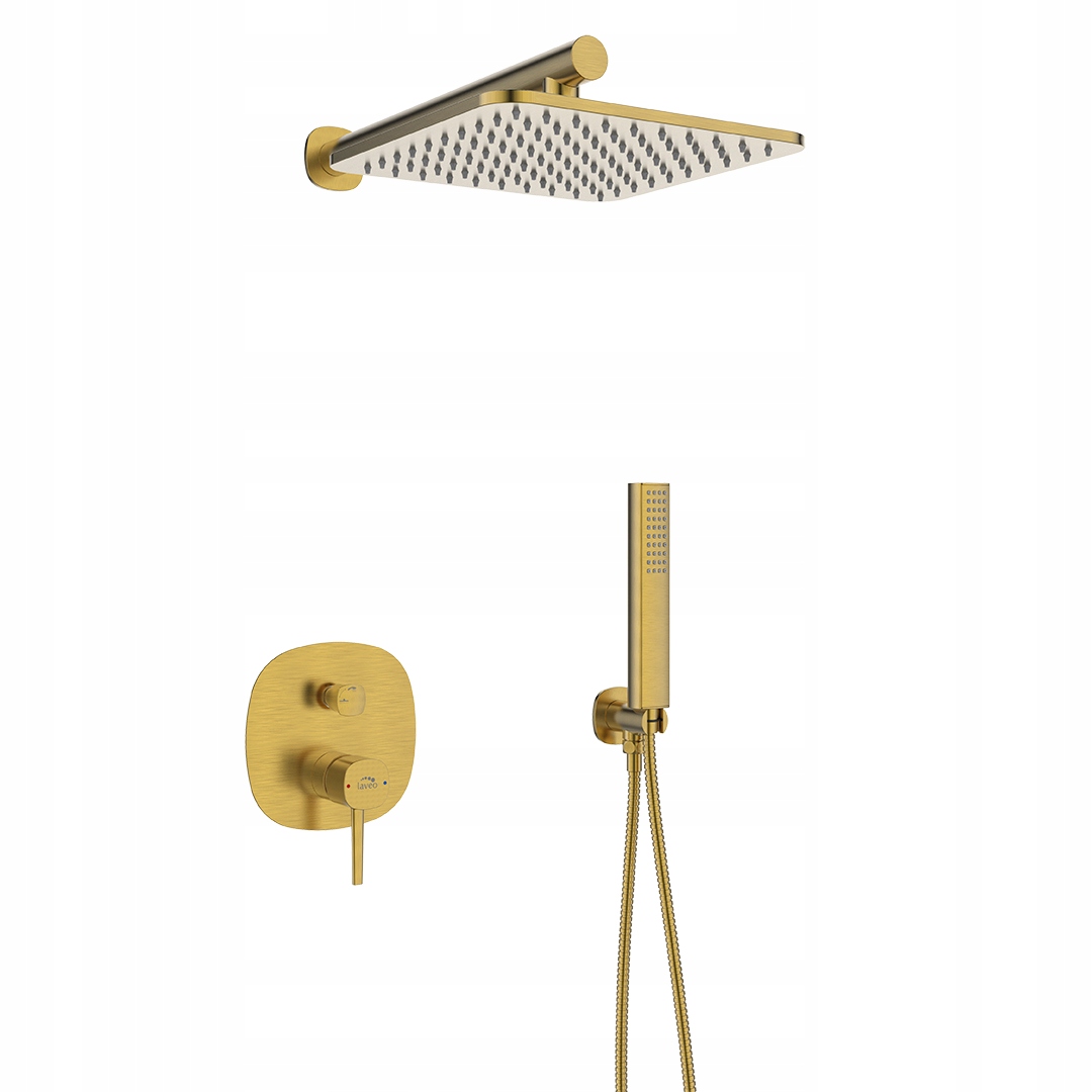 Podomietková Sprchová Batéria Zlatá Brúsená Dažďová Sprcha Laveo