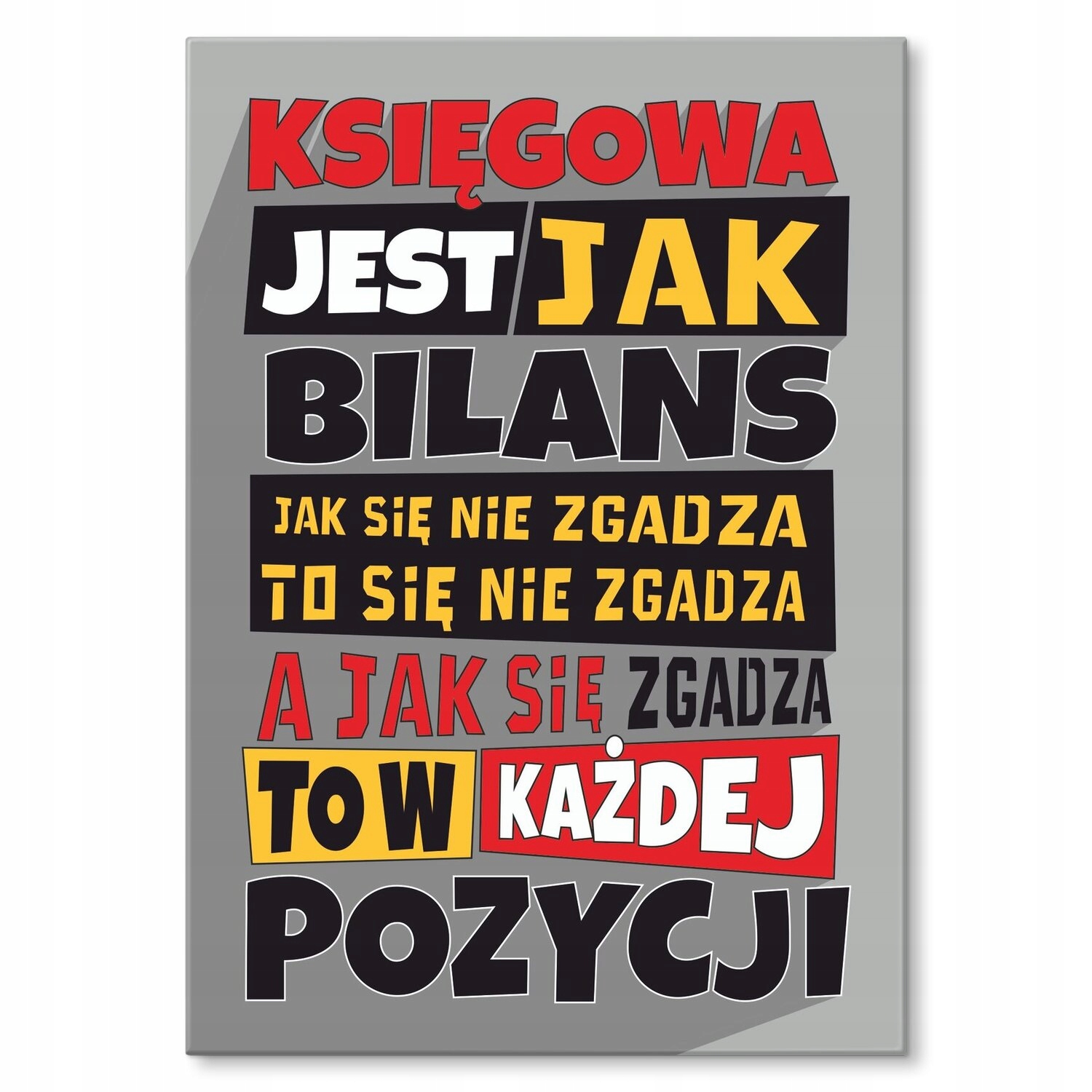 Kovový plakát účetní jako bilance Szyld Plech 30 x 42 cm Dárek