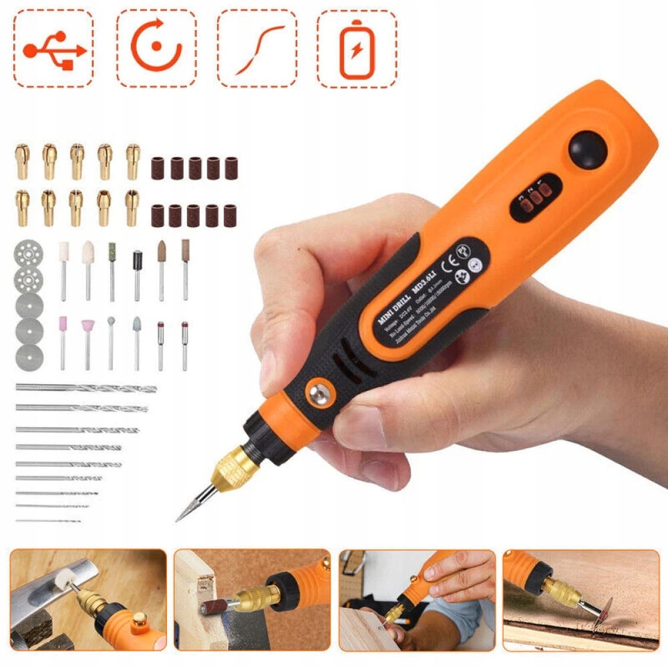 Mini Bruska Malá Elektrická Vrtačka Akumulátorová Jednoduchá Ruční 46X