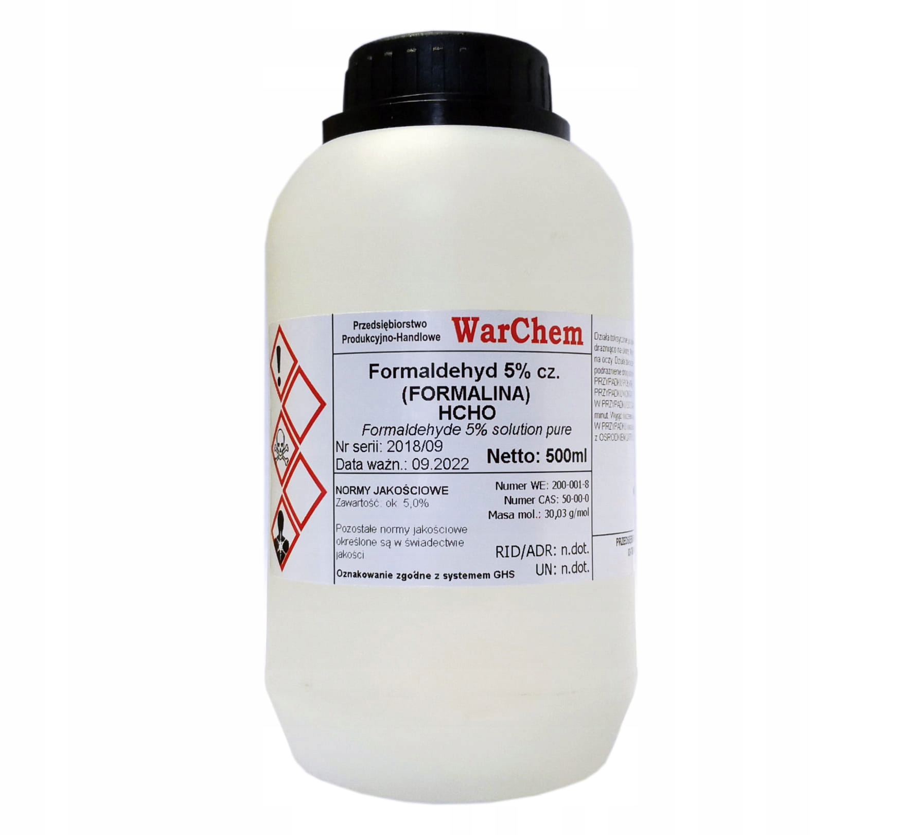 

Formaldehyd r-r 5% czysty 500ml Warchem