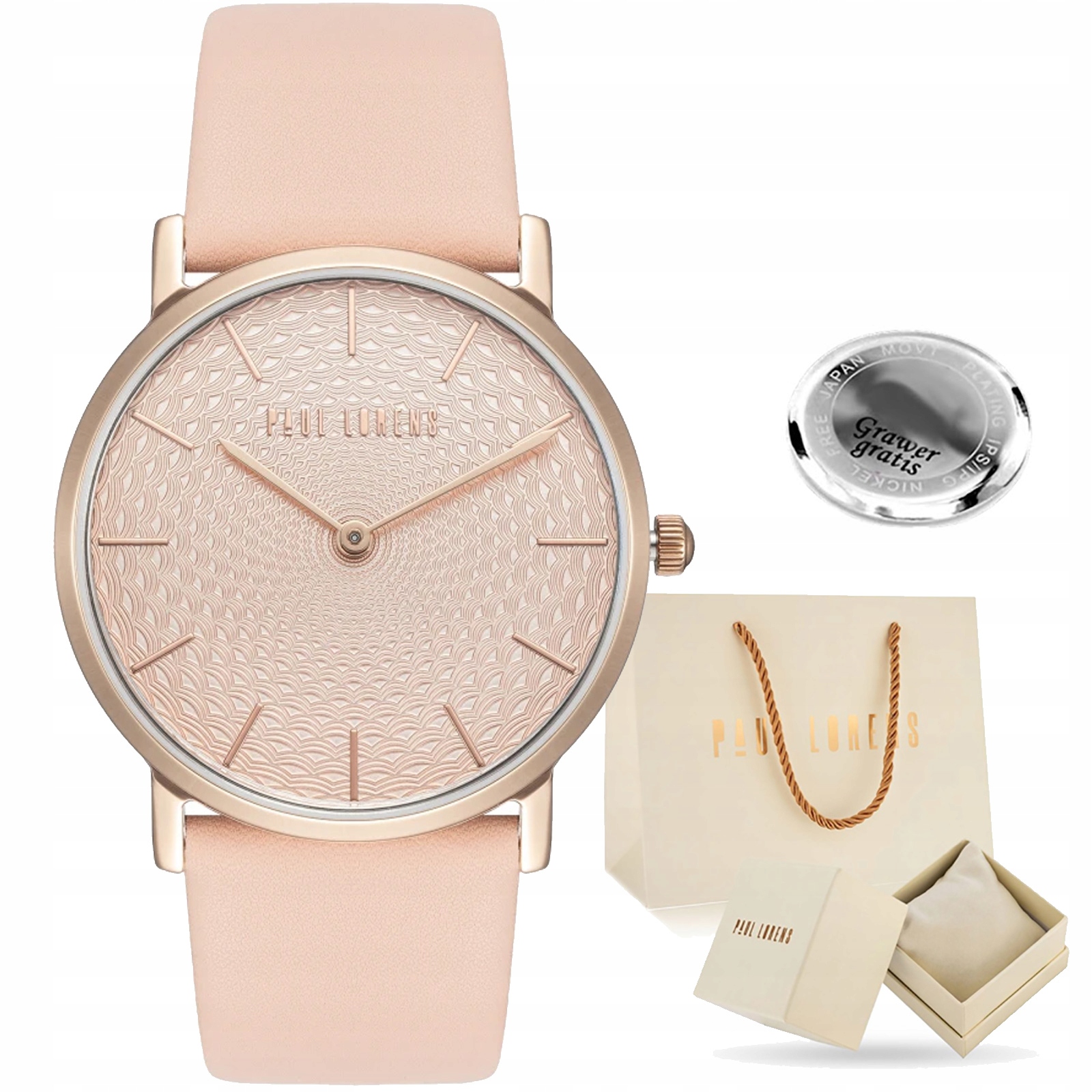 Dámské hodinky Paul Lorens Sefira kožené s efektní ciferníkem S Gravírováním