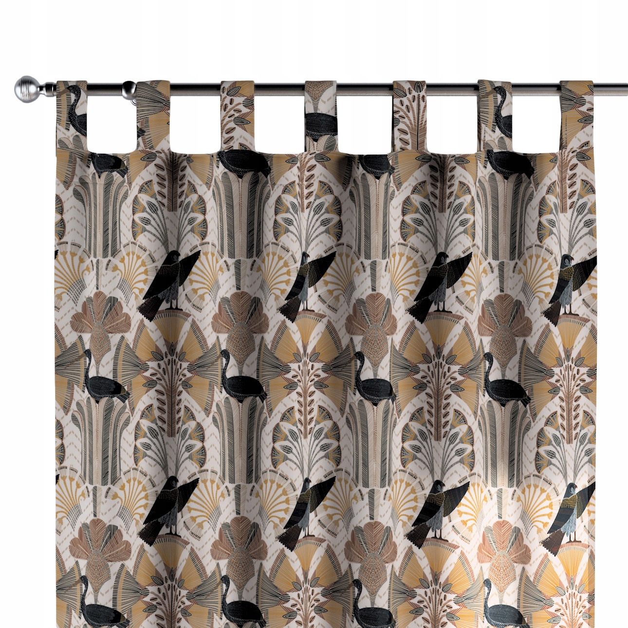 Záves na traky 1 ks 130 x 260 cm, abstraktný béžovo-hnedý vzor