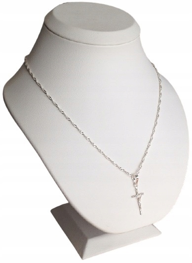 Łańcuszek srebrny komunijny / chrzest + krzyżyk Kolekcja Komunia Prezent na święta 60cm