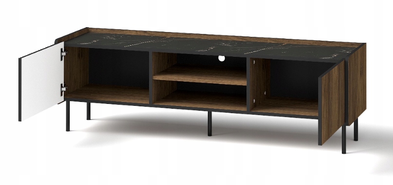 Nowoczesna Szafka RTV Mała Orzech 2D 150 cm PRESTIM DL Kod producenta styl