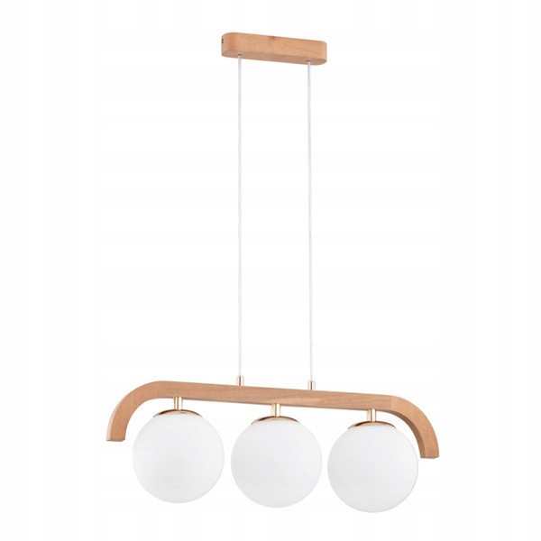 Závesná lampa Alfa Kryza 3xE14 10W, škandinávsky štýl, drevo/biela