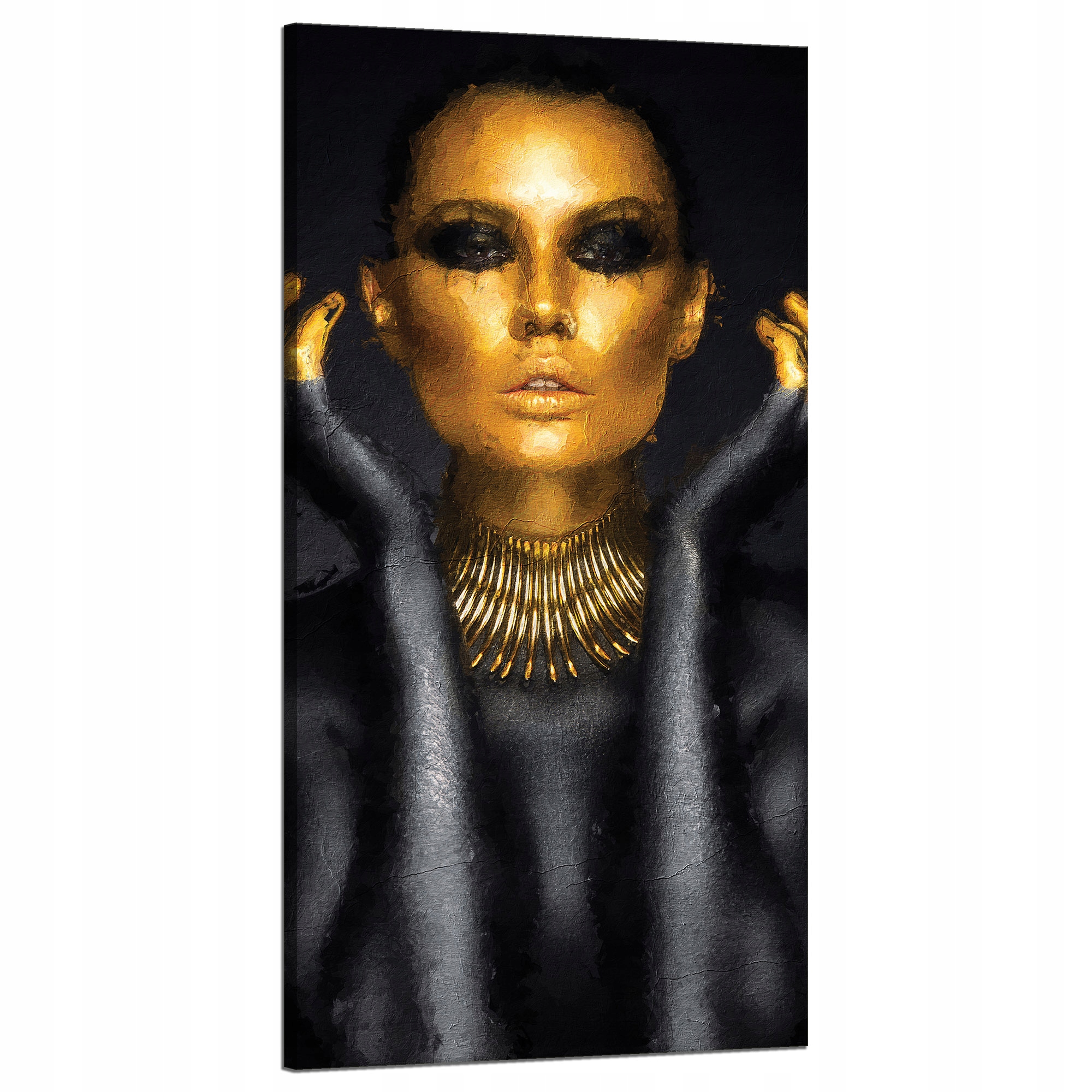 Obraz na plátně Žena Zlatá Tvář a Prsty 60x120 cm