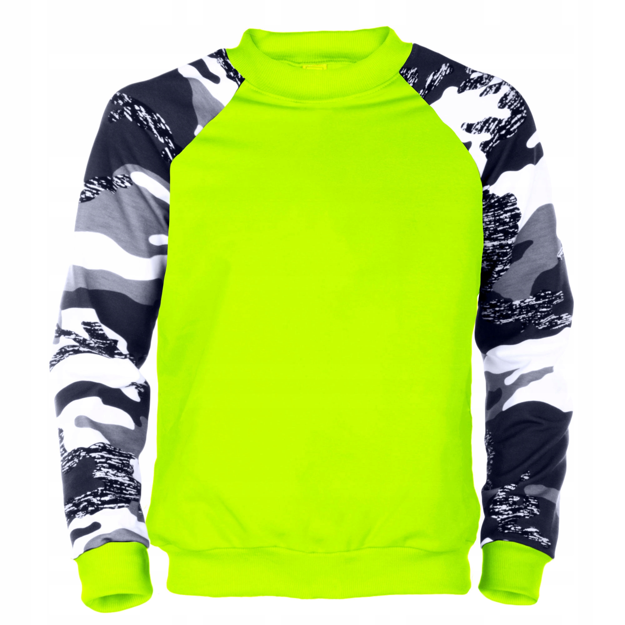

Bluza Dresowa Limonka + Rękaw Szare Moro 152/158