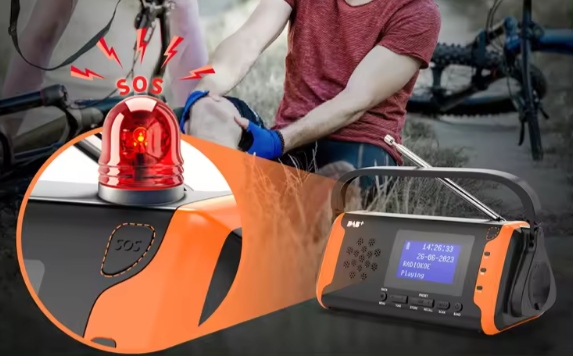 Radio Solarne Przenośne AM FM SOS POWERBANK 4000mAh USB Latarka Dynamo IPX3 Marka inna