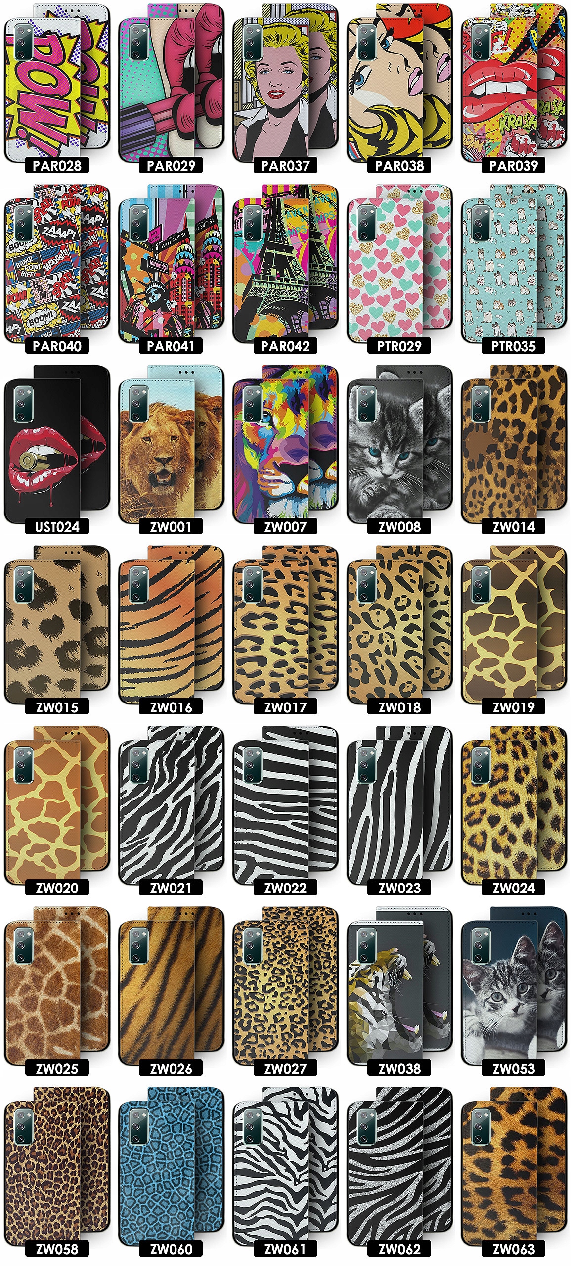 ETUI PREMIUM DO SAMSUNG GALAXY S20 FE WZORY JAKOŚĆ Kolekcja Oryginalne Zamykane