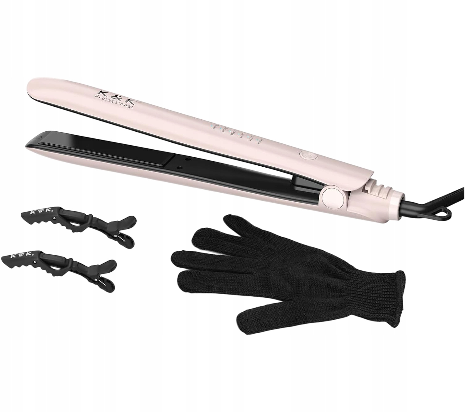 K&k QY-1123 Žehlička Na Vlasy na vlasy 2v1 Titanová 230°C Rychlé Předehřívání