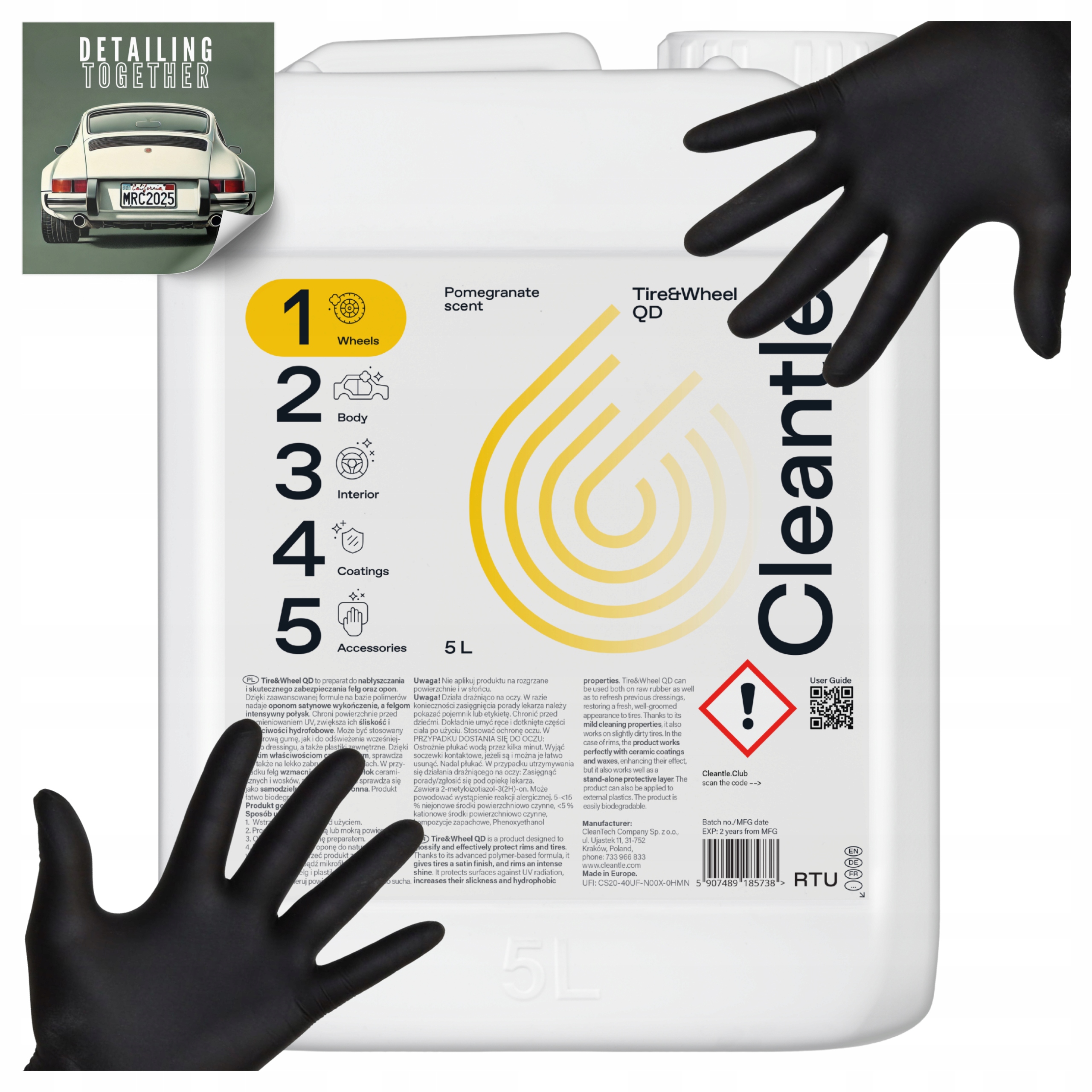 Cleantle Tire & Wheel Qd Quick Detailer na disky a pneumatiky Lesk Ochrana 5L