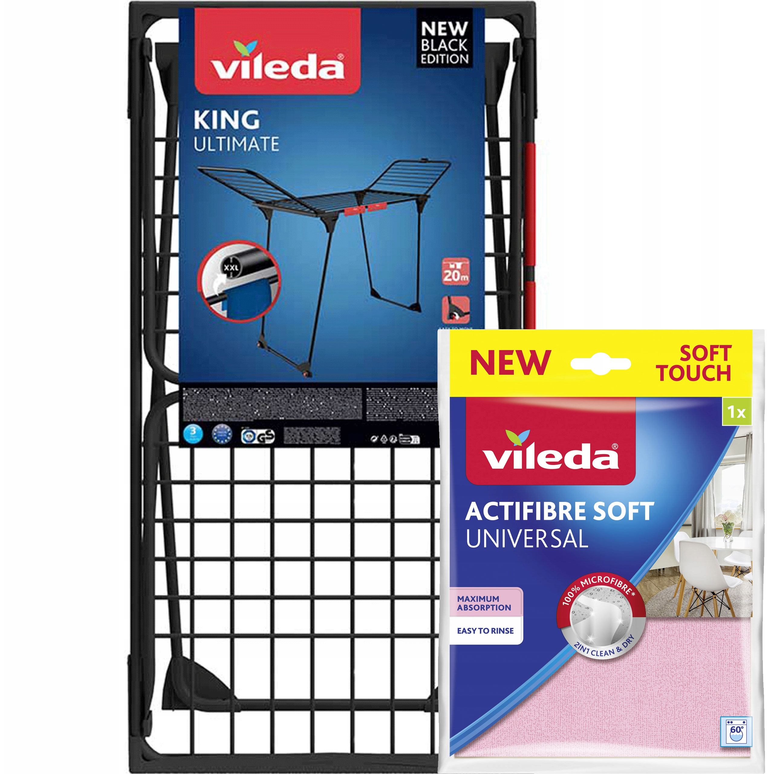 Levně Vileda King Ultimate Sušák na prádlo 20 metrů Vileda Actifibre Soft 1