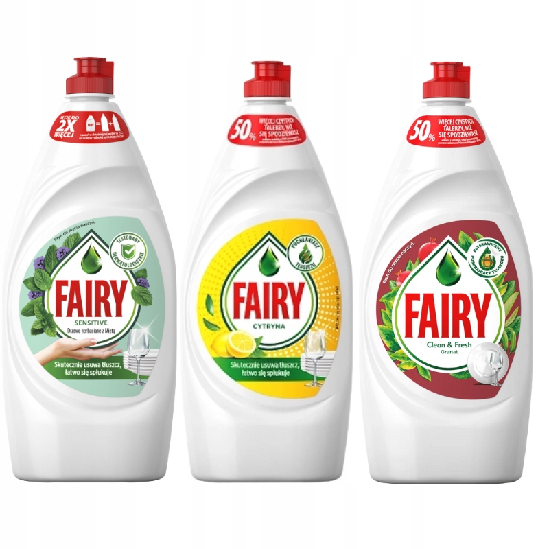 Tekutý prostředek na mytí nádobí Fairy 3 x 1,35 l