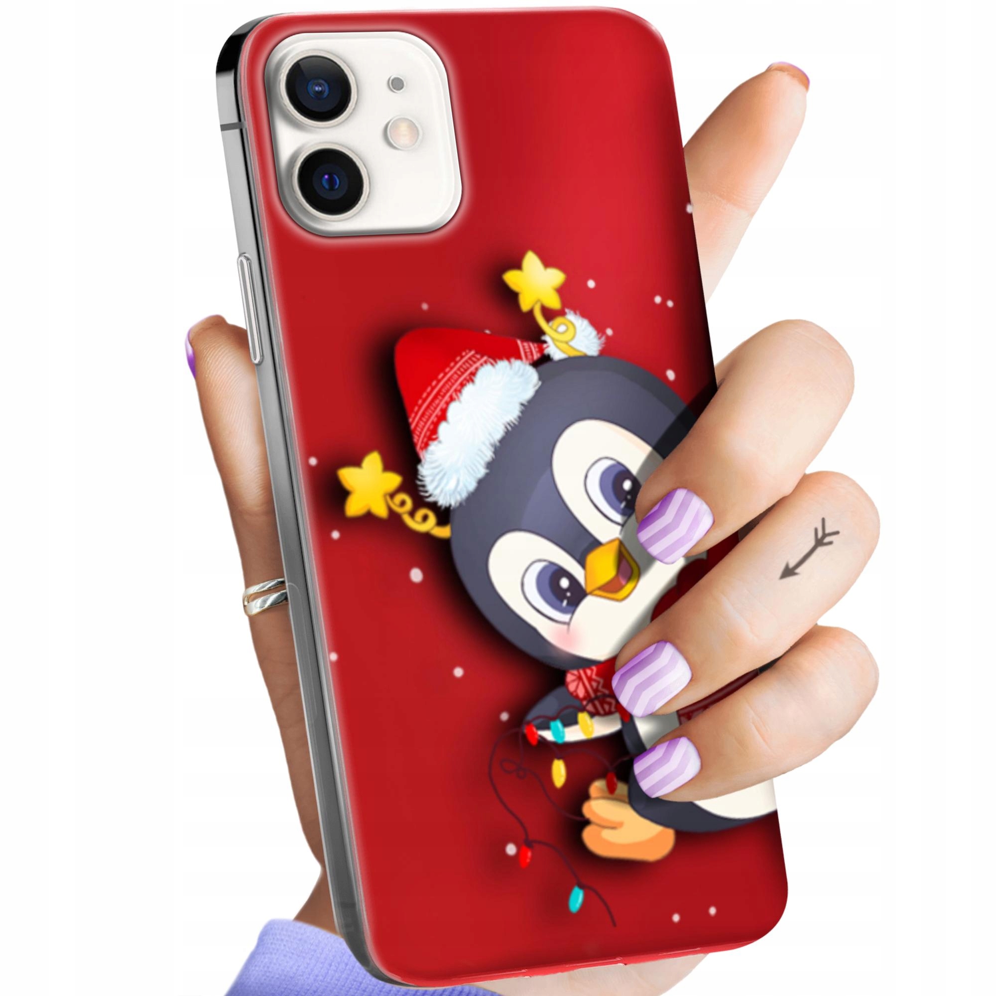 Etui Do Iphone 12 Mini Święta Christmas Mikołaj Pingwin Obudowa Case