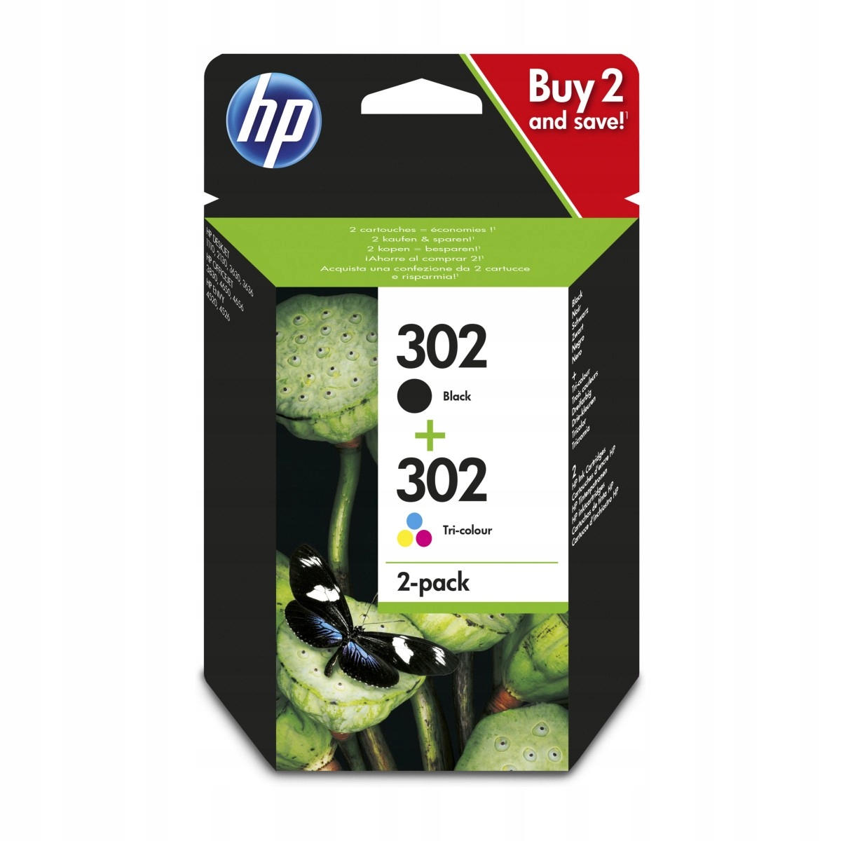 Hp 302 combo čierna farebná ink. náplň X4D37AE