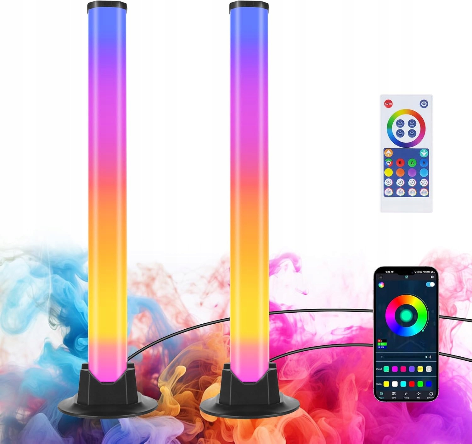 Led Lišta Rgb 2 Kusy Hudební Aplikace Bluetooth Osvětlení Tv Pc