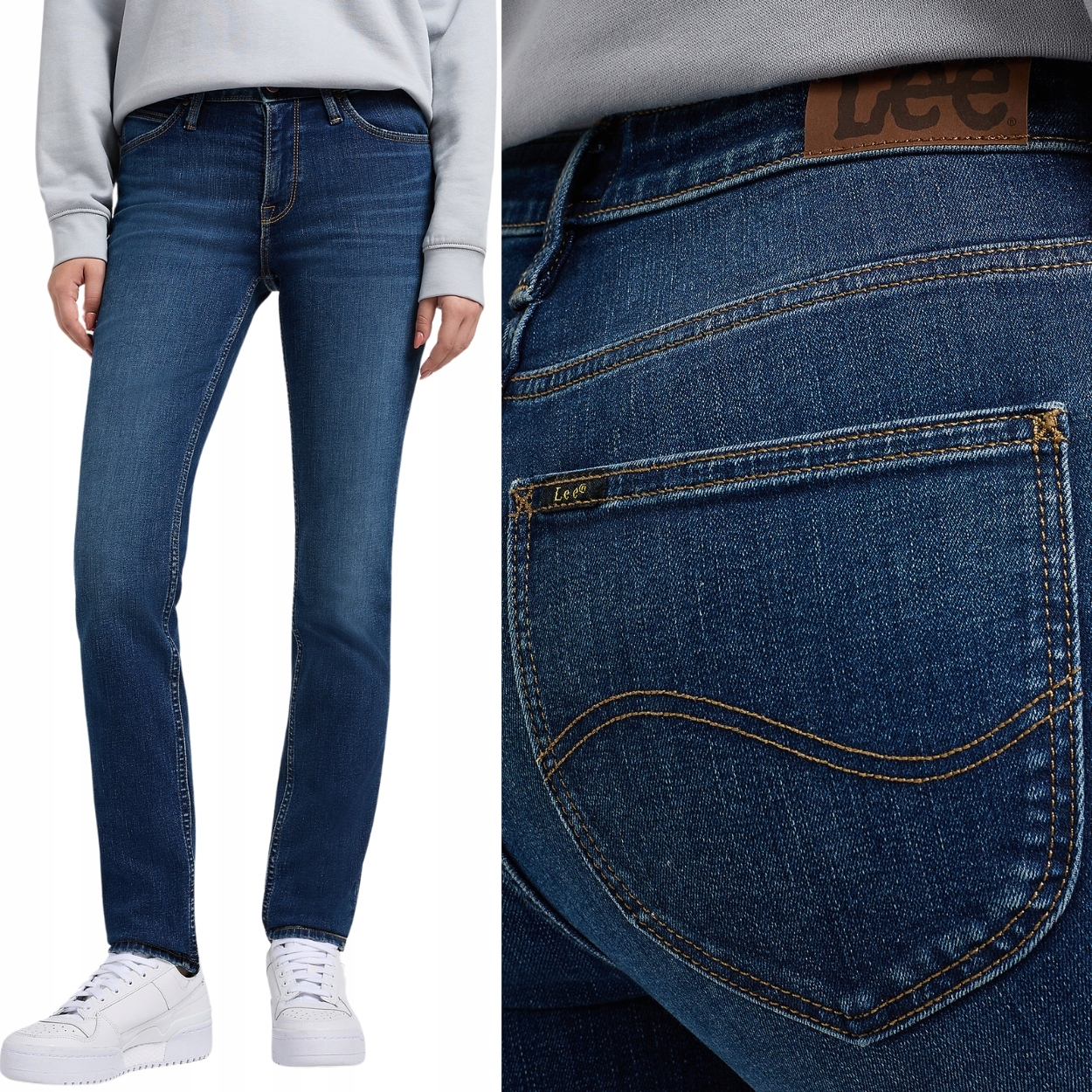 Lee Elly slim Straight Dimensional Blues Rovné Tmavé Džíny W28 L33