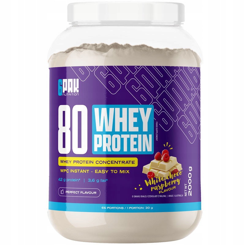 6PAK Nutrition 80 Whey Protein 2000 g Aminokyseliny Bílkoviny Regenerace