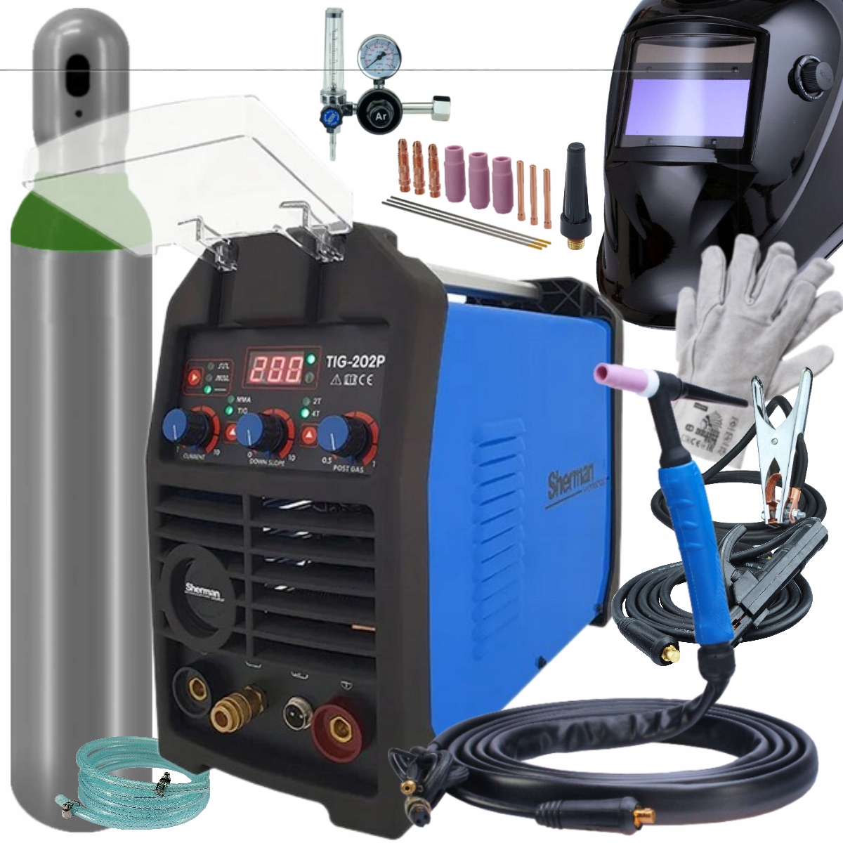 Spawarka Inwertorowa Tig/mma 200A 230V 202P Tig DC Pulse Sherman