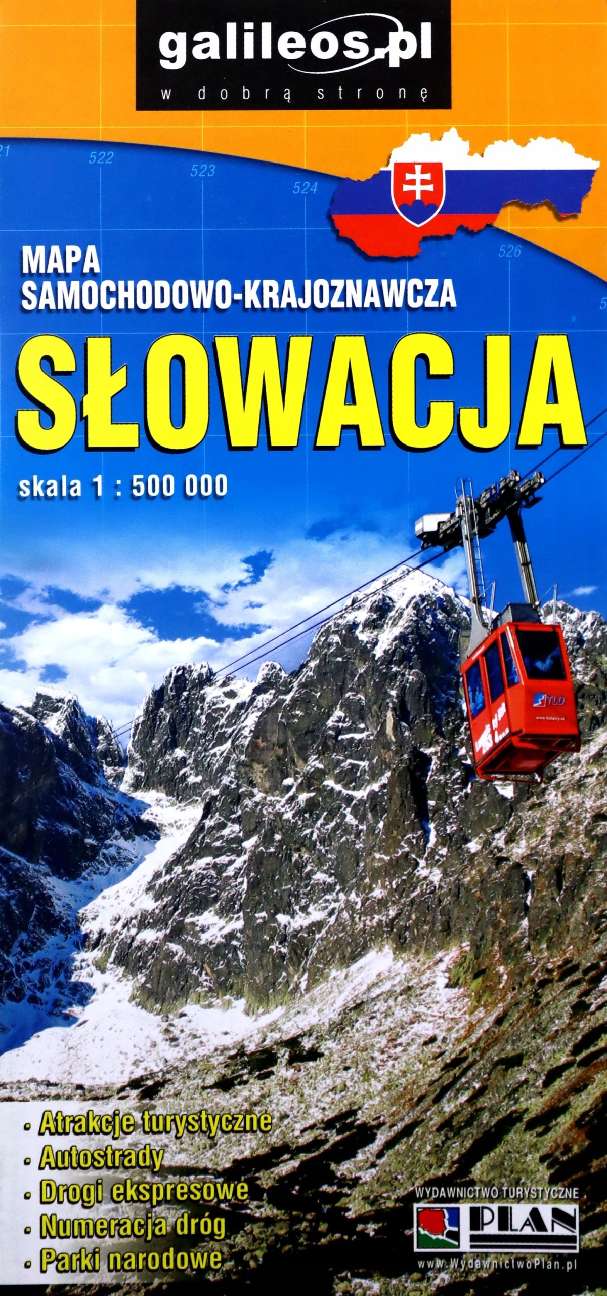 

Słowacja 1:500 000. Mapa Samochodowo-krajoznawcza