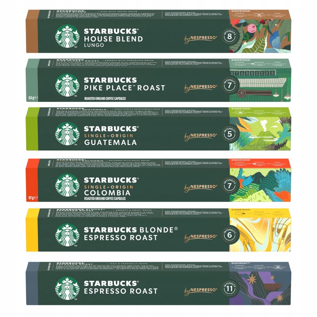 Kapsułki do Nespresso Starbucks Zestaw MIX, kawa 6x10 sztuk, 60 kapsułek