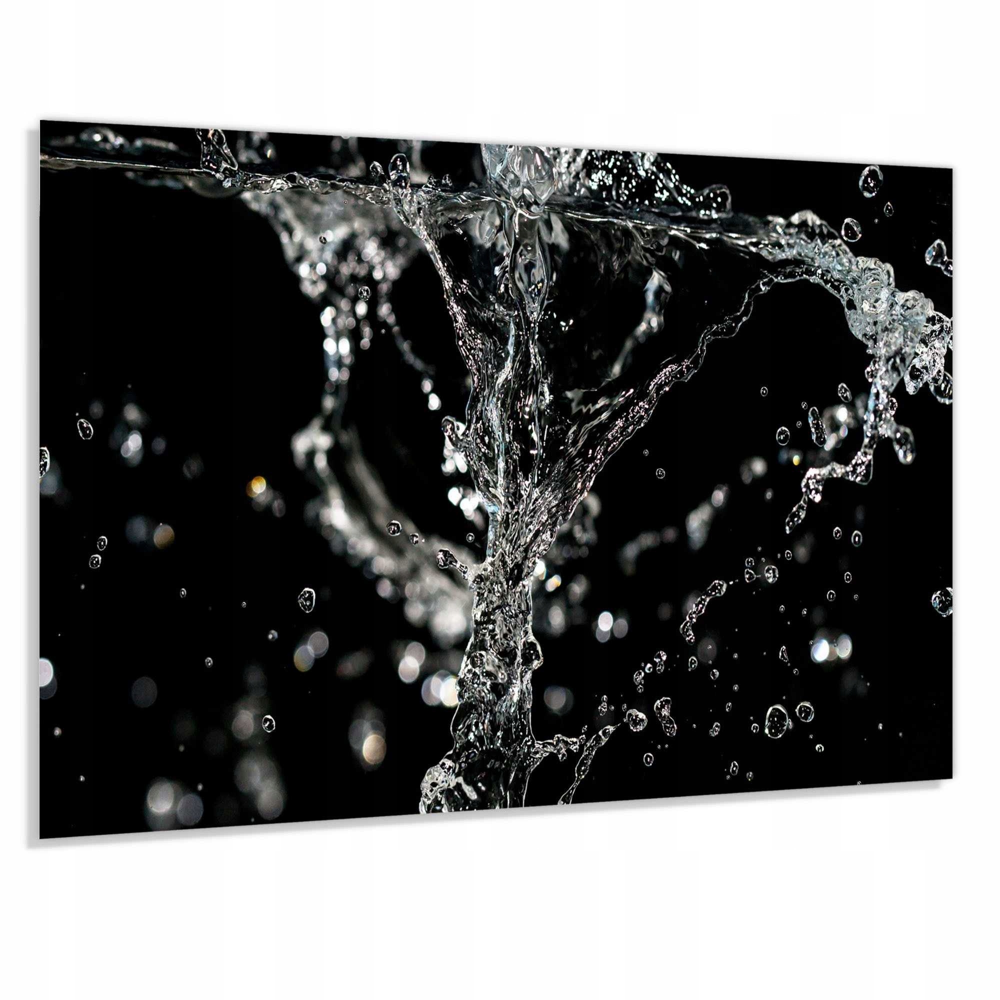 Panel szklany hartowany 90x70 Rozprysk wody + KLEJ