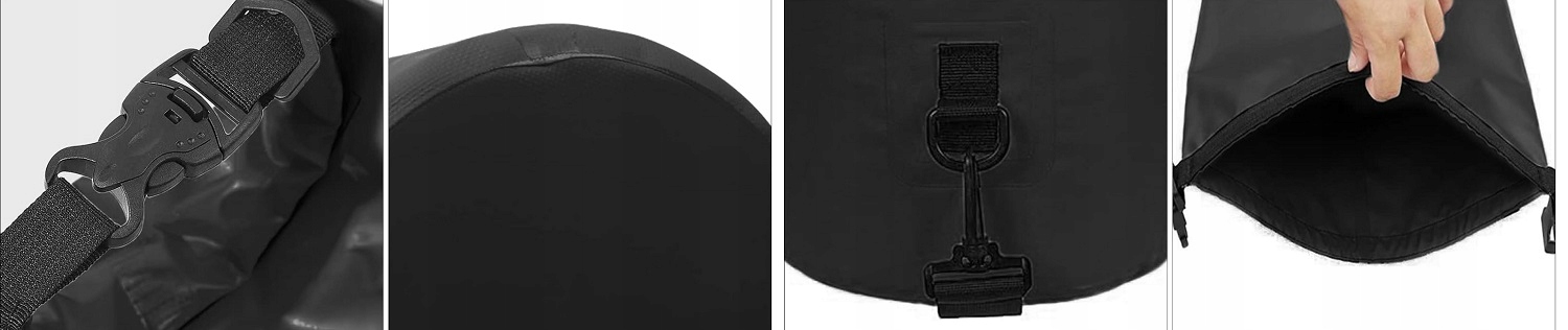 WOREK WODOODPORNY WODOSZCZELNA TORBA NA KAJAK 30L PLECAK TURYSTYCZNY Model BLACK