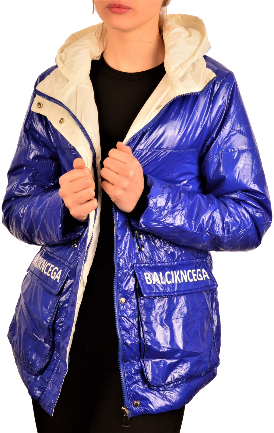 Dámská Jarní Bunda B9570-2CS Lesklá XXL