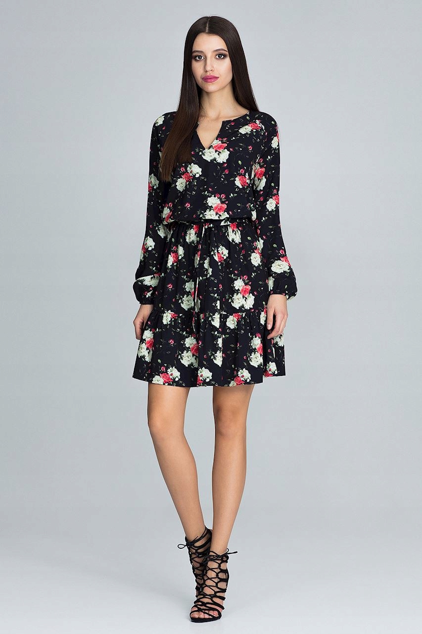 

Boho Sukienka Mini Zwiewna Kwiaty Wzory L/XL