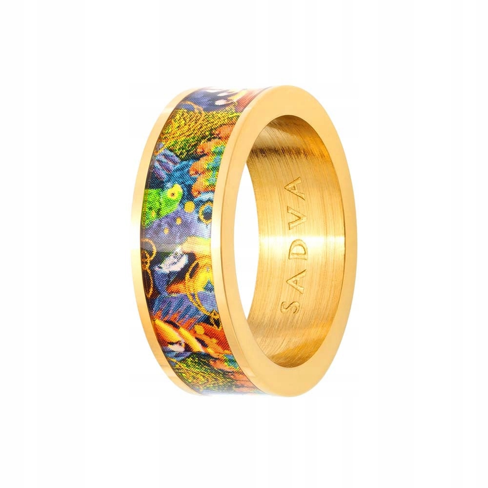 Pierścionek stal szlachetna print Rio 14 Sadva