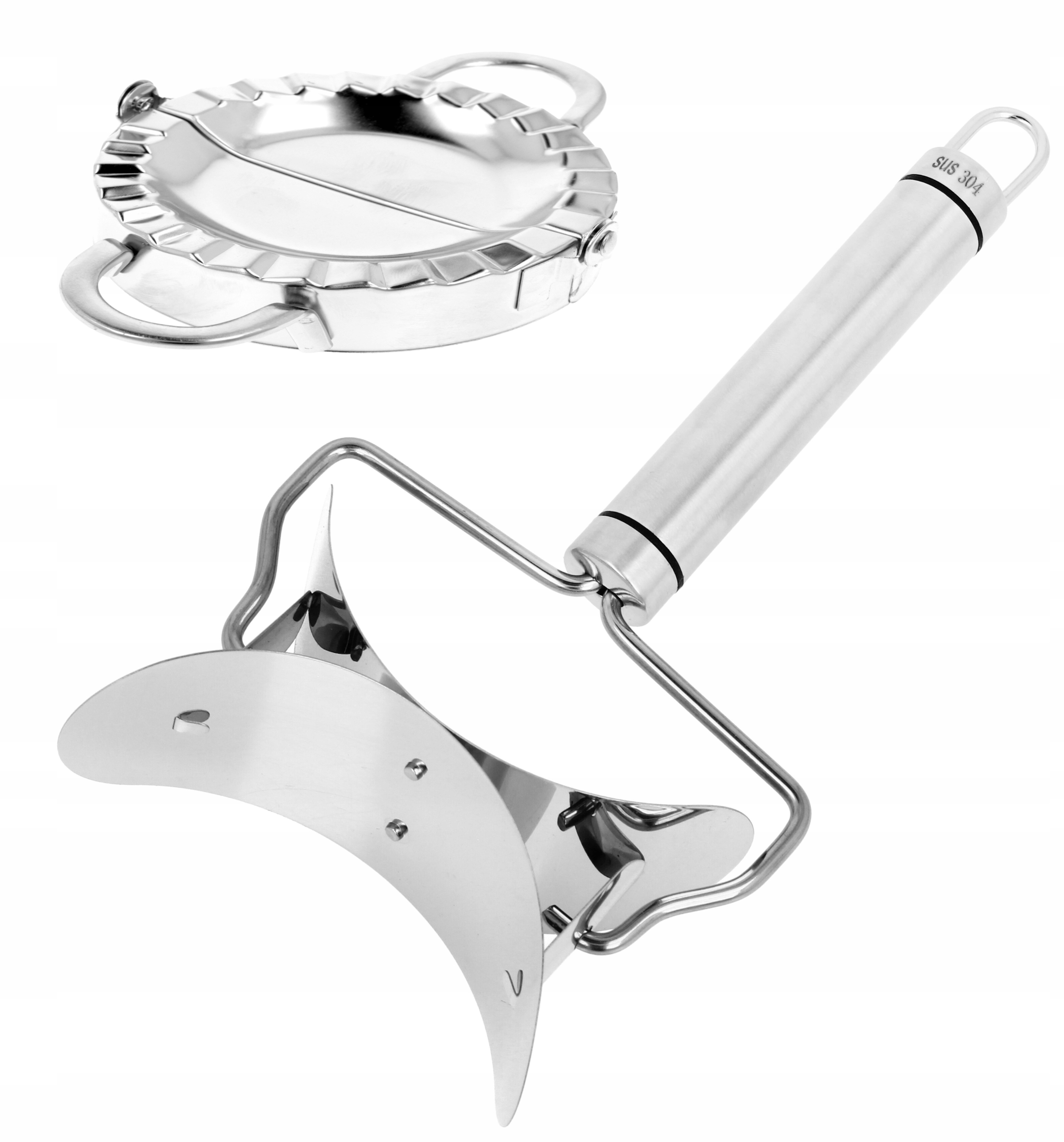 MASZYNKA FORMA DO LEPIENIA PIEROGÓW WYKRAWACZ FOREMKA + RADEŁKO STALOWE EAN (GTIN) 5906716916336