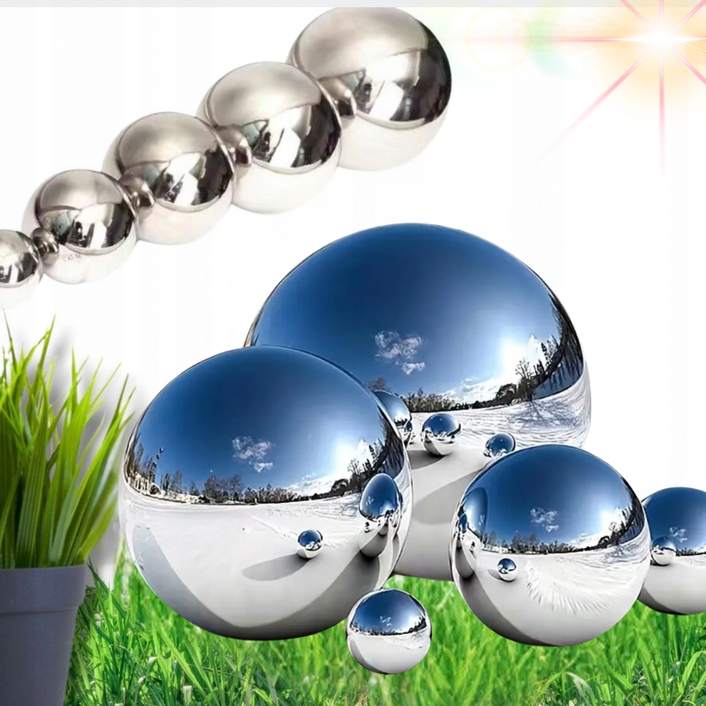 Zrcadlové Zahradní Ozdobné Koule Nerezová Ocel Dekorace Do Zahrady 5KS!