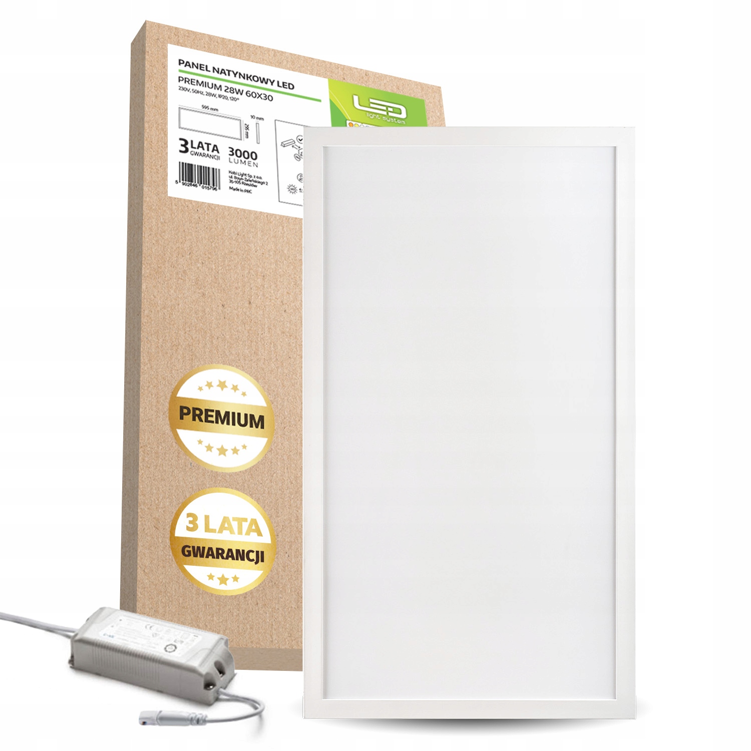 Led Stropní panel 28W pod omítku neutrální barva stropní svítidlo 30x60