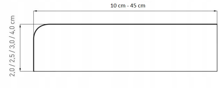 Parapet MDF LAMINOWANY ANTRACYT/GRAFIT grub. 2 cm Długość 10 cm