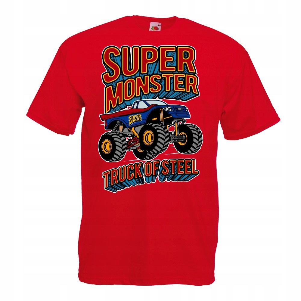 

Koszulka monster truck super samochód S czerwona