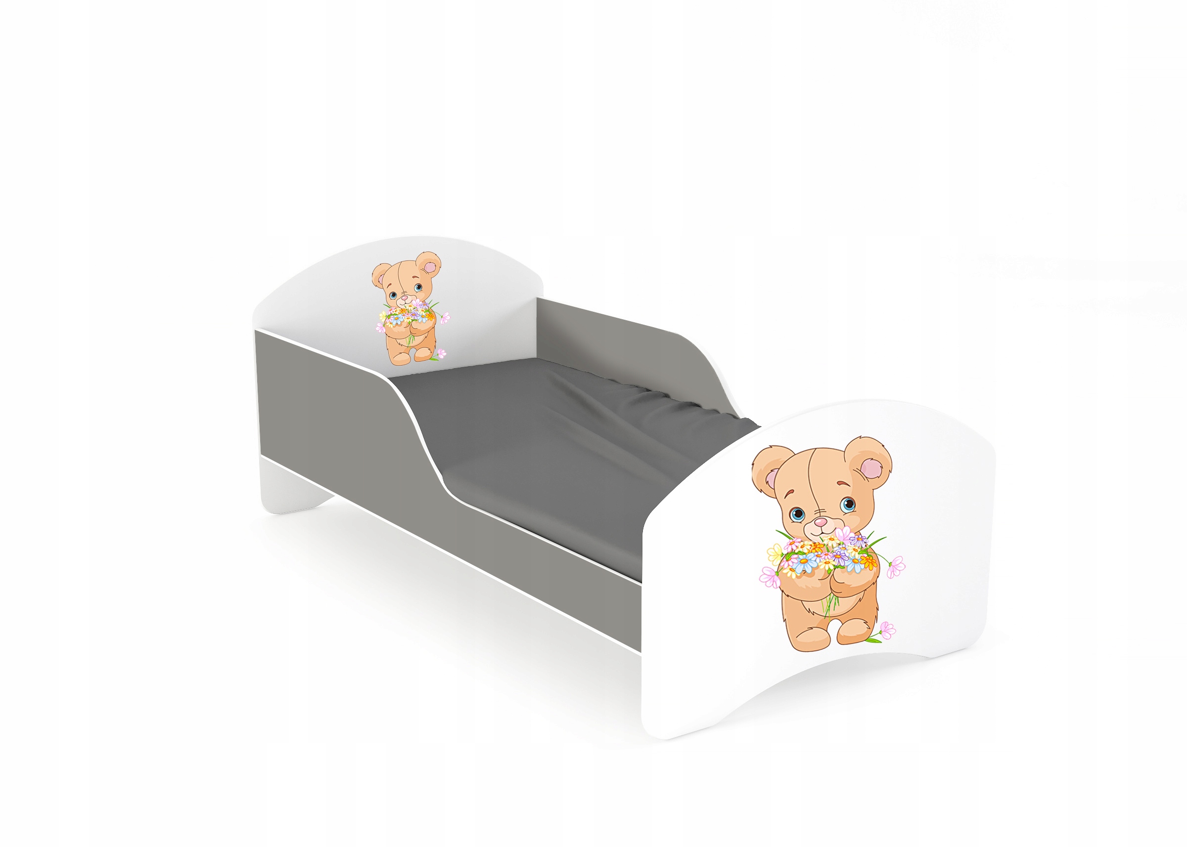 Łóżko dziecięce LEO2 140x70 biało-szare Marka Lendo