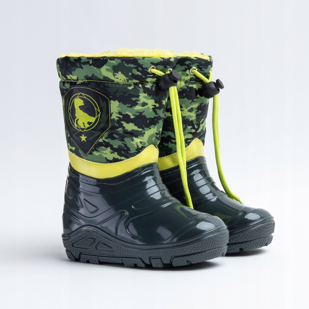 Śniegowce dziecięce kalosze OCIEPLANE futerko ściągacz wygodne Wojtyłko Bohater brak