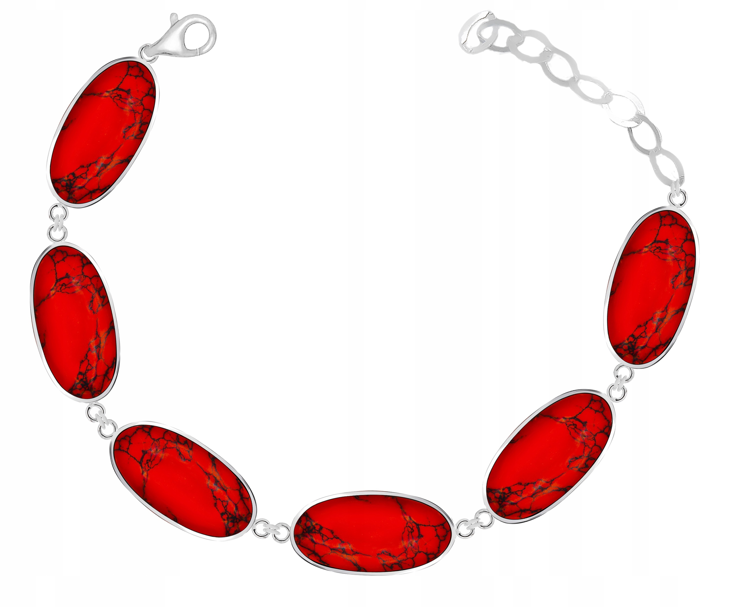 

Srebrna Bransoletka Z Owalnymi Koralami. Pr.925!