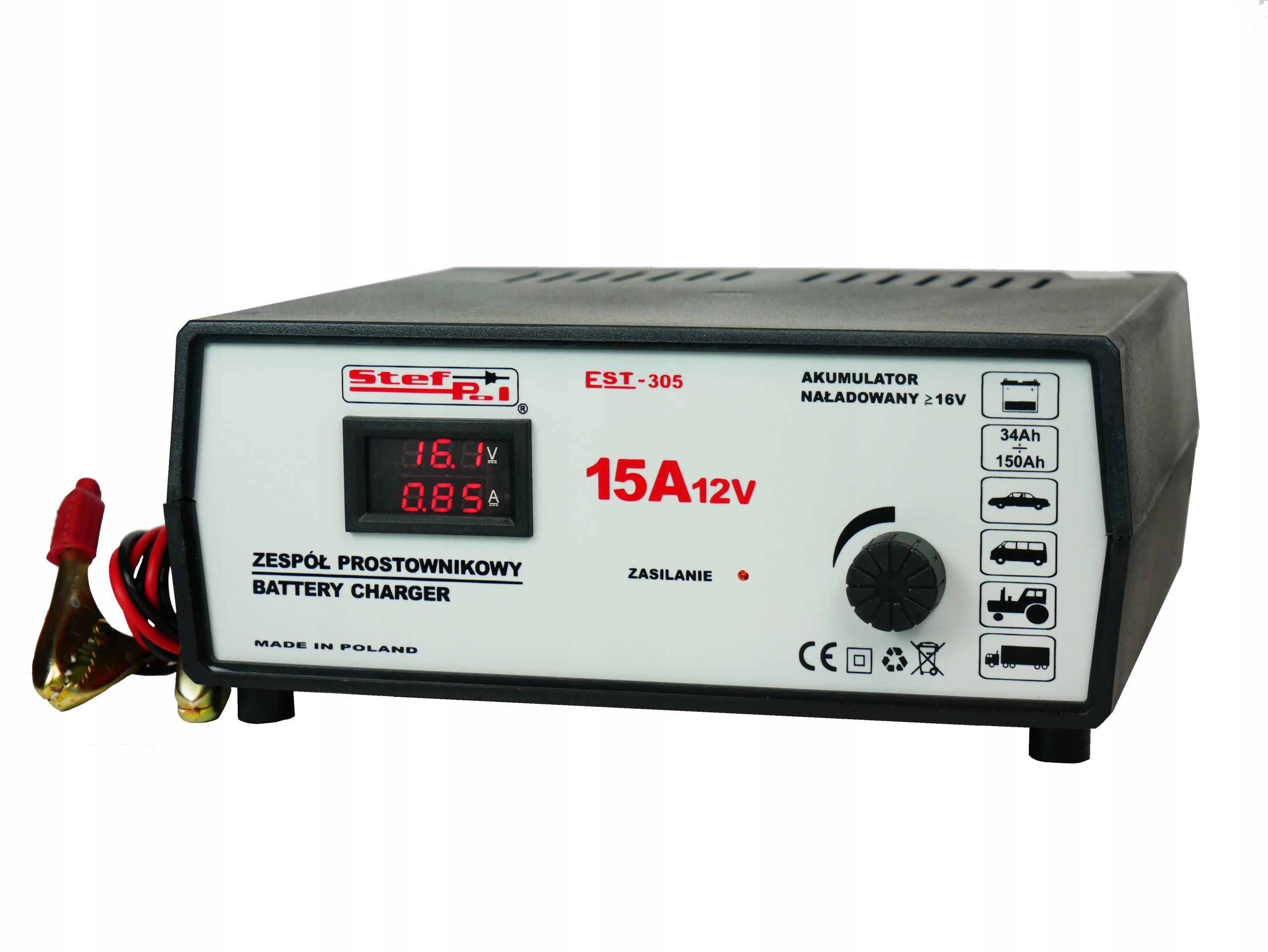 

Prostownik Stef-pol EST-305 12V 15A ~150Ah