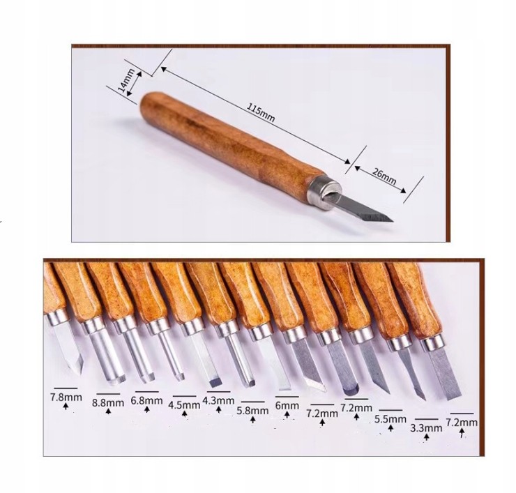 ZESTAW NOŻY DO RZEŹBIENIA W DREWNIE ŁYŻKA DIY Marka inna