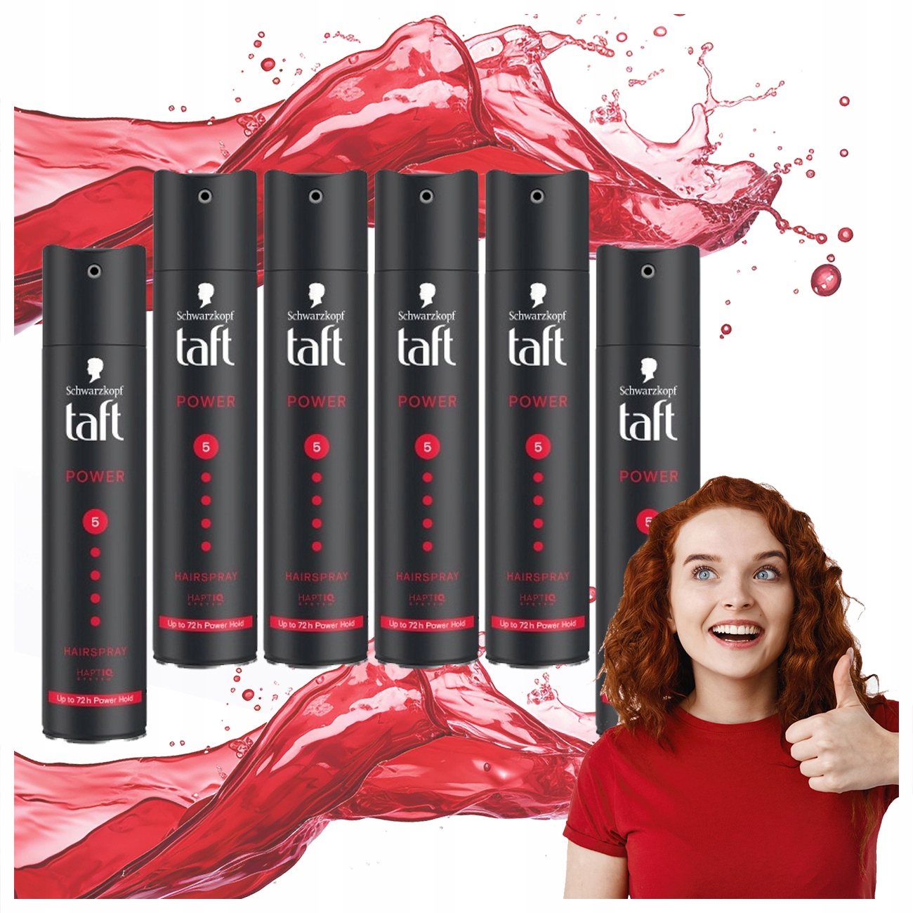Taft Lakier Do Włosów Schwarzkopf Power 5 250ml Bardzo Mocny Haptiq x6