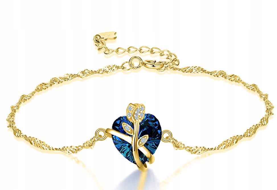 Stříbrný dámský náramek celebrity srdce stříbro pozlacený 925 luxury