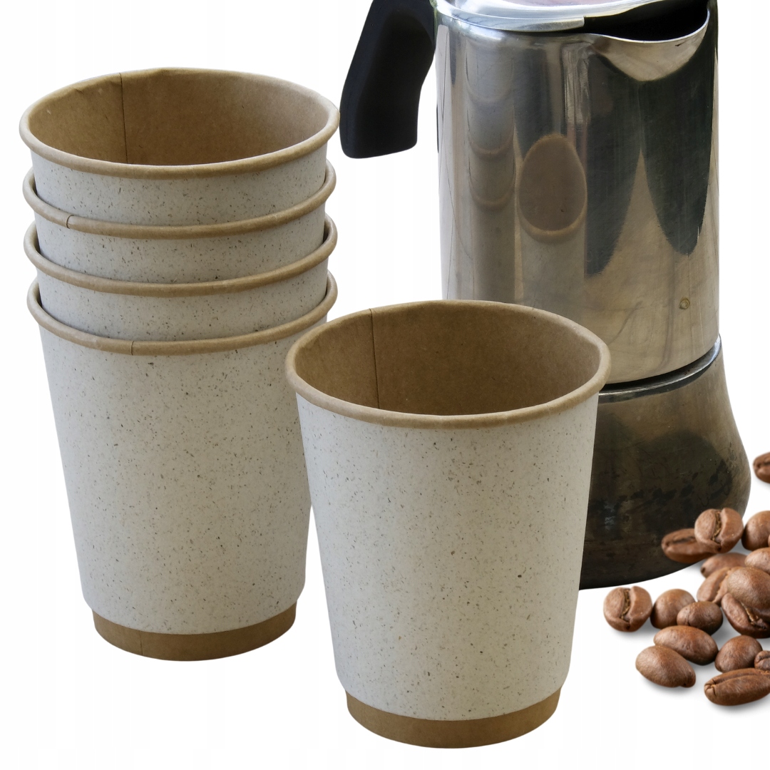 Kubki jednorazowe do kawy - brązowe - 300ml - 25szt (do dalszej odsprzedaży