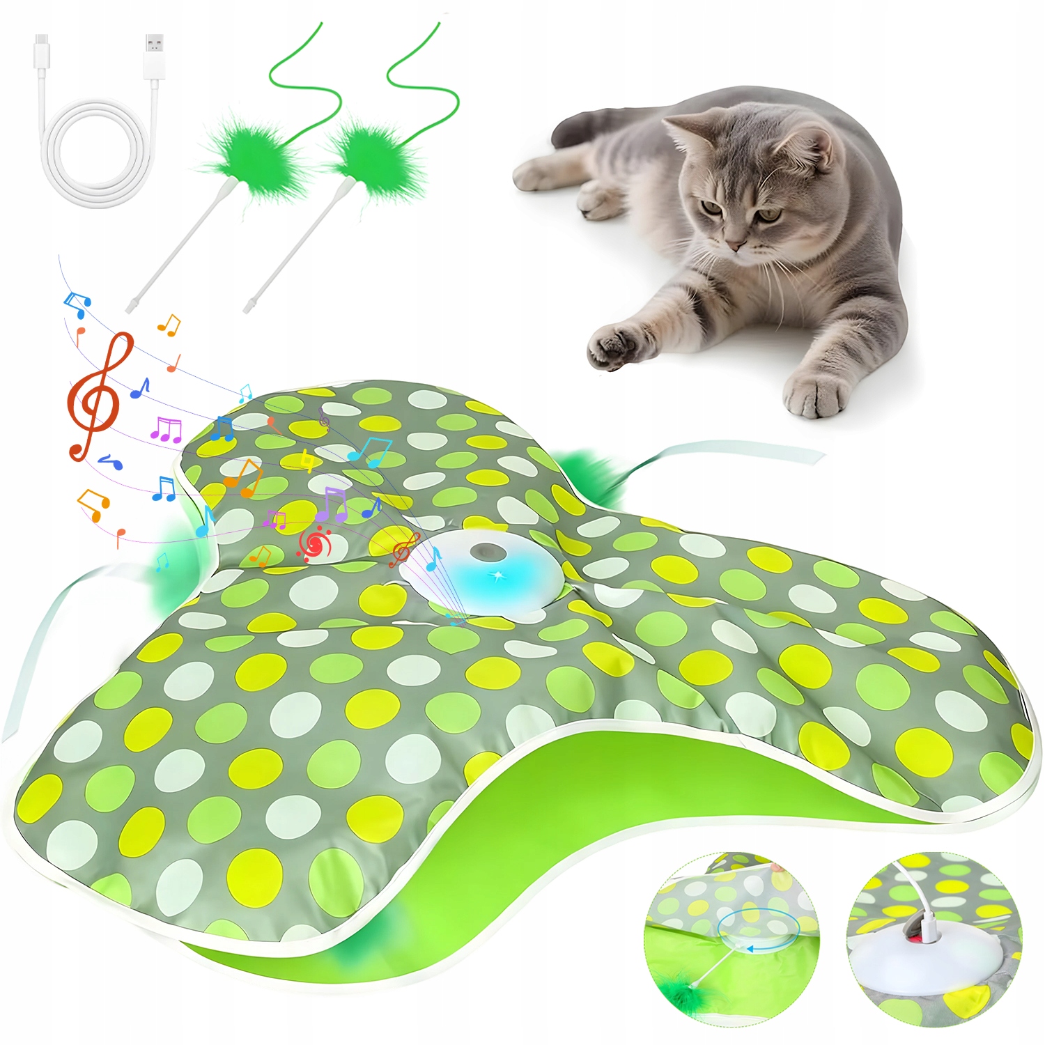 Levně Hračky Pro Kočky Interaktivní Automatická Podložka Pro Samostatné Hraní
