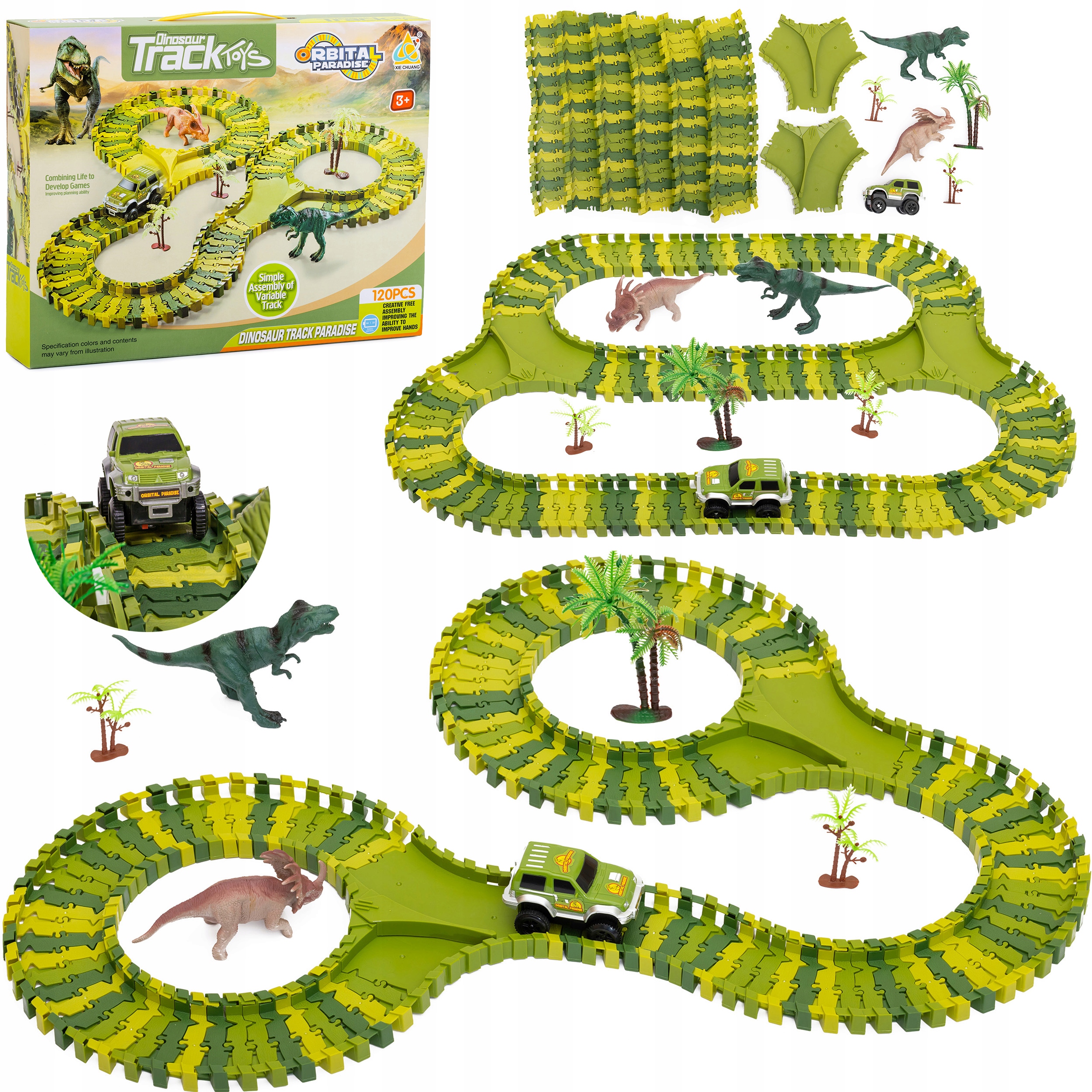 

Tor Wyścigowy Samochodowy Dinozaur Dino 120 El.