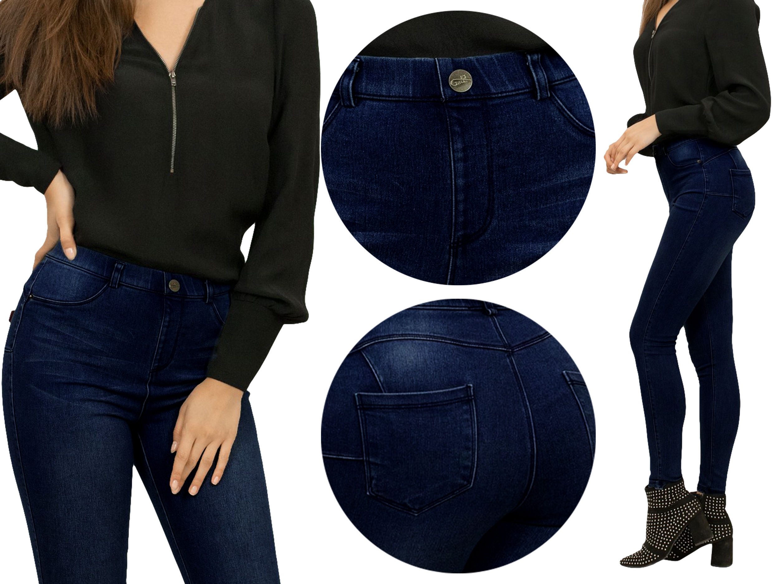 

Gatta Leginsy Margherita jak spodnie denim blue M