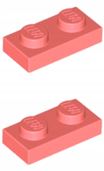 

Lego Płytka 1x2 Koralowy Coral 3023 6258094 2szt