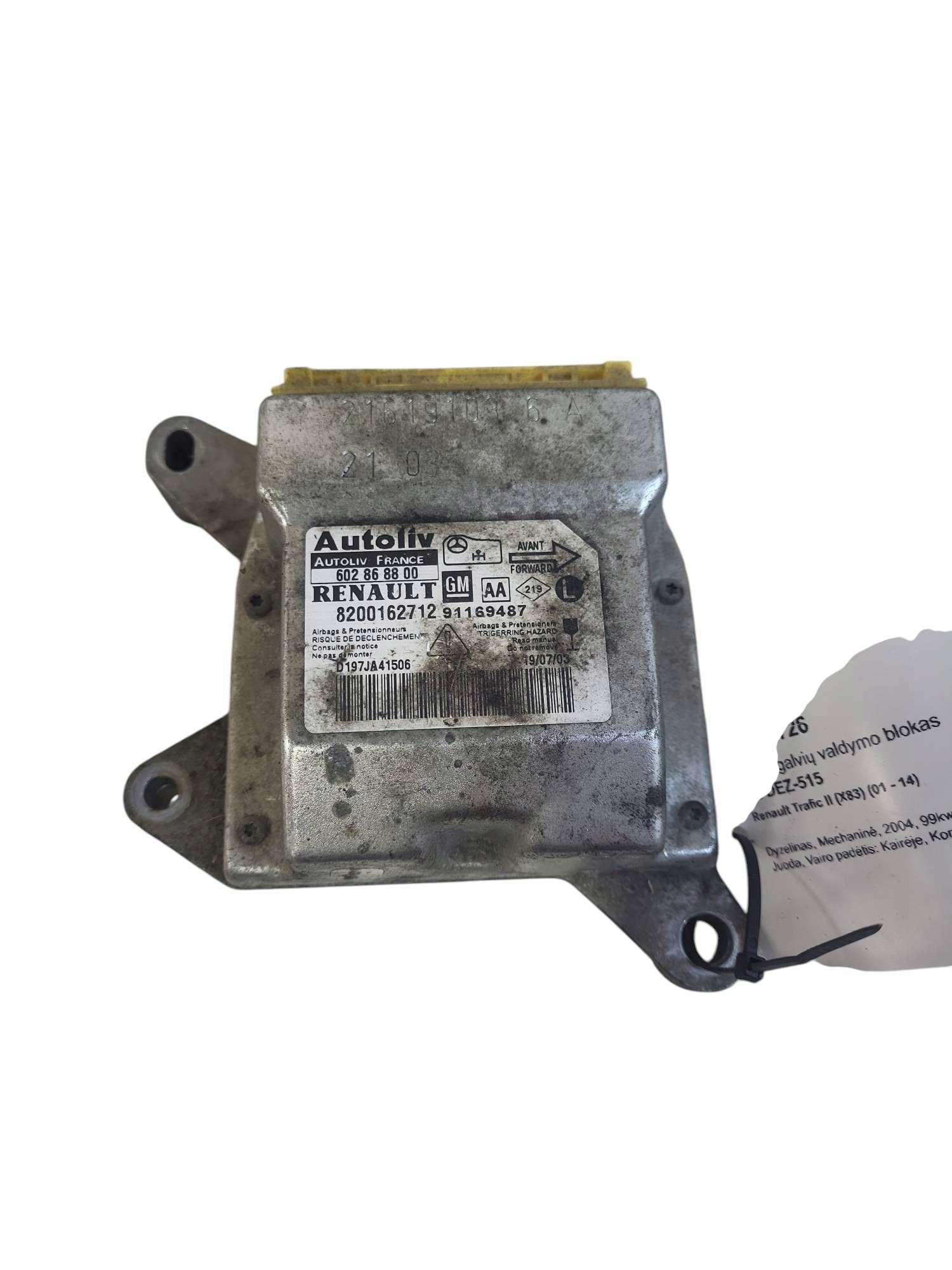 renault TRAFIC II (X83) 2004 БЛОК УПРАВЛЕНИЯ airbag