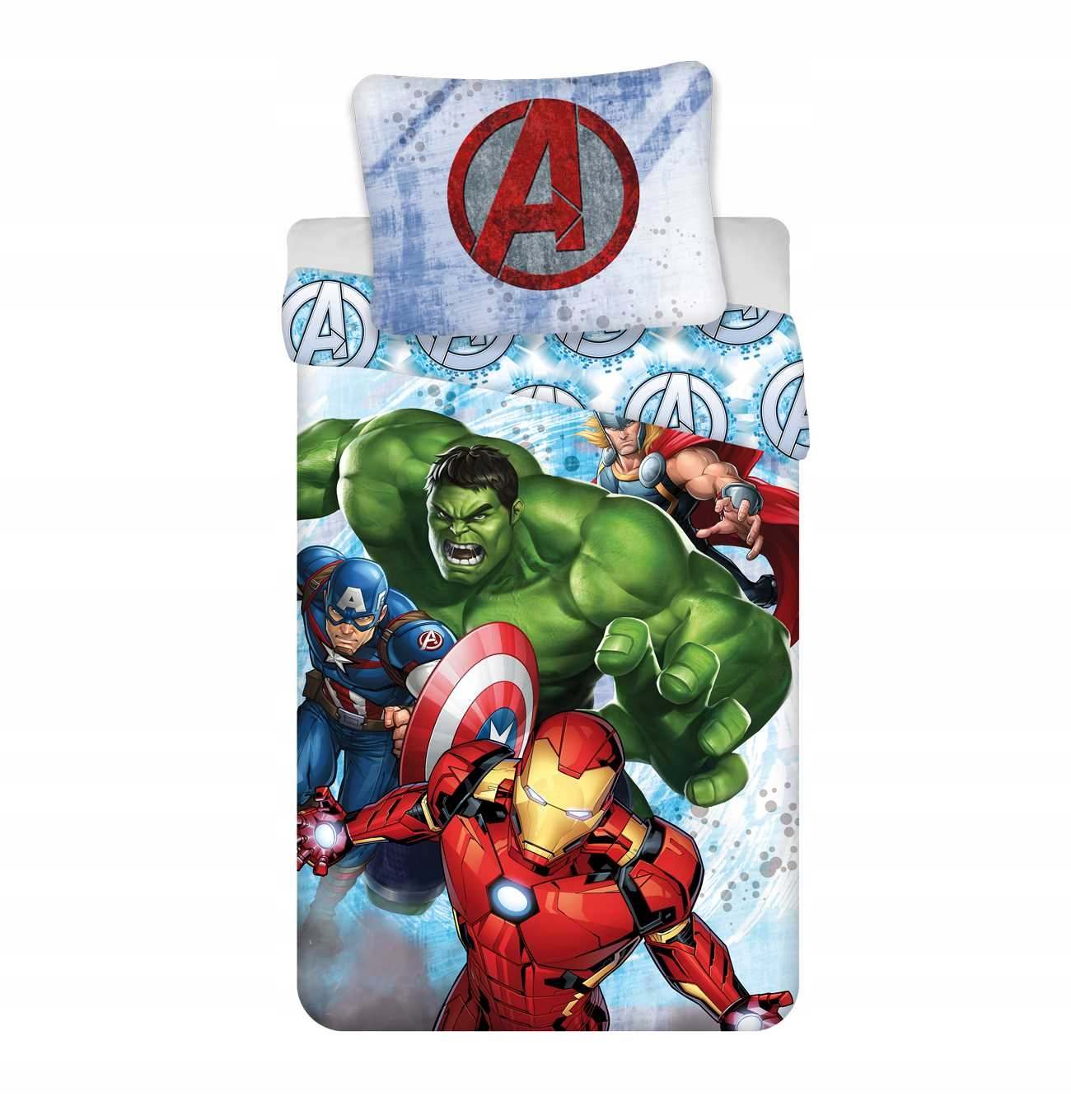 Pościel Avengers 140x200 Avengers Heroes Hulk Iron Man Marvel Komplet