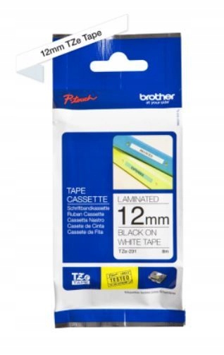 Taśma laminowana Brother TZe-231 biała z czarnym nadrukiem